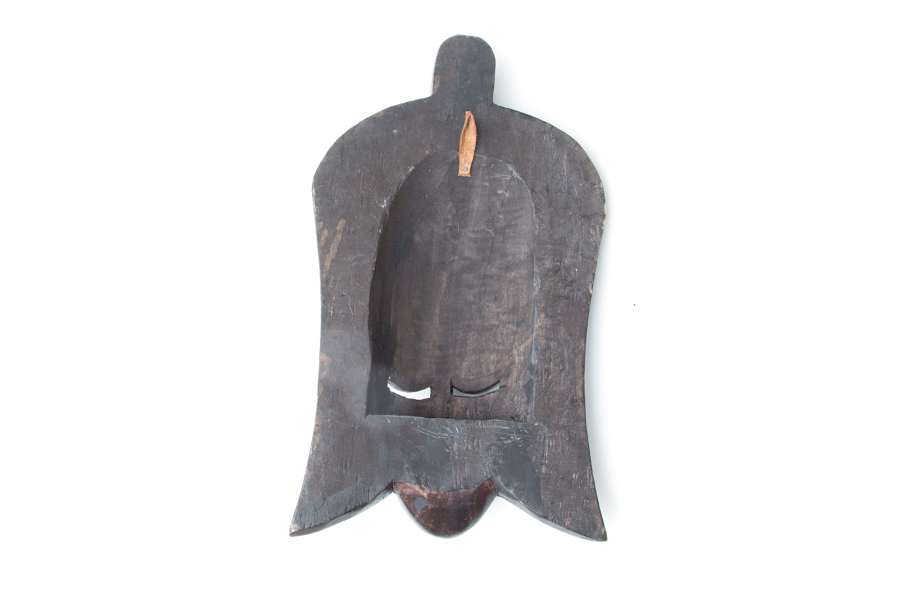 Grouping Of Hand Carved Masks With Hammered Metal Details