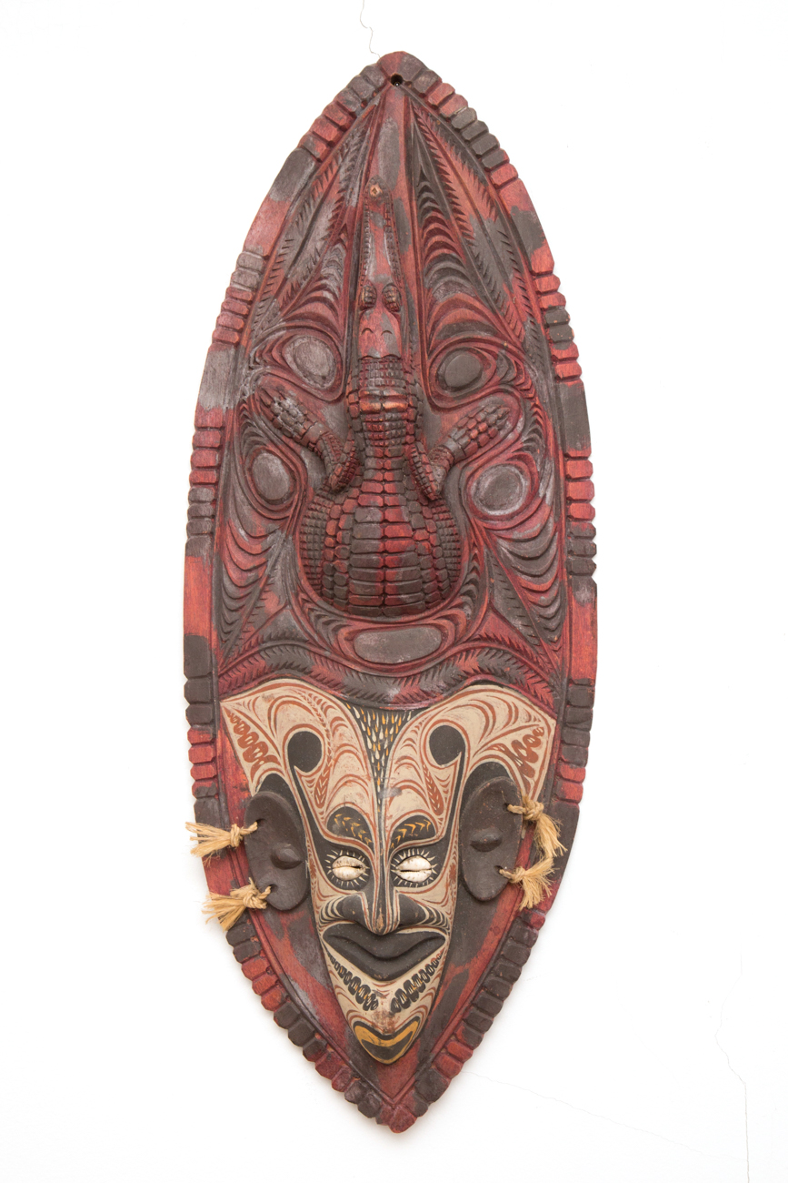 Grouping Of Large Hand Carved Tribal Masks