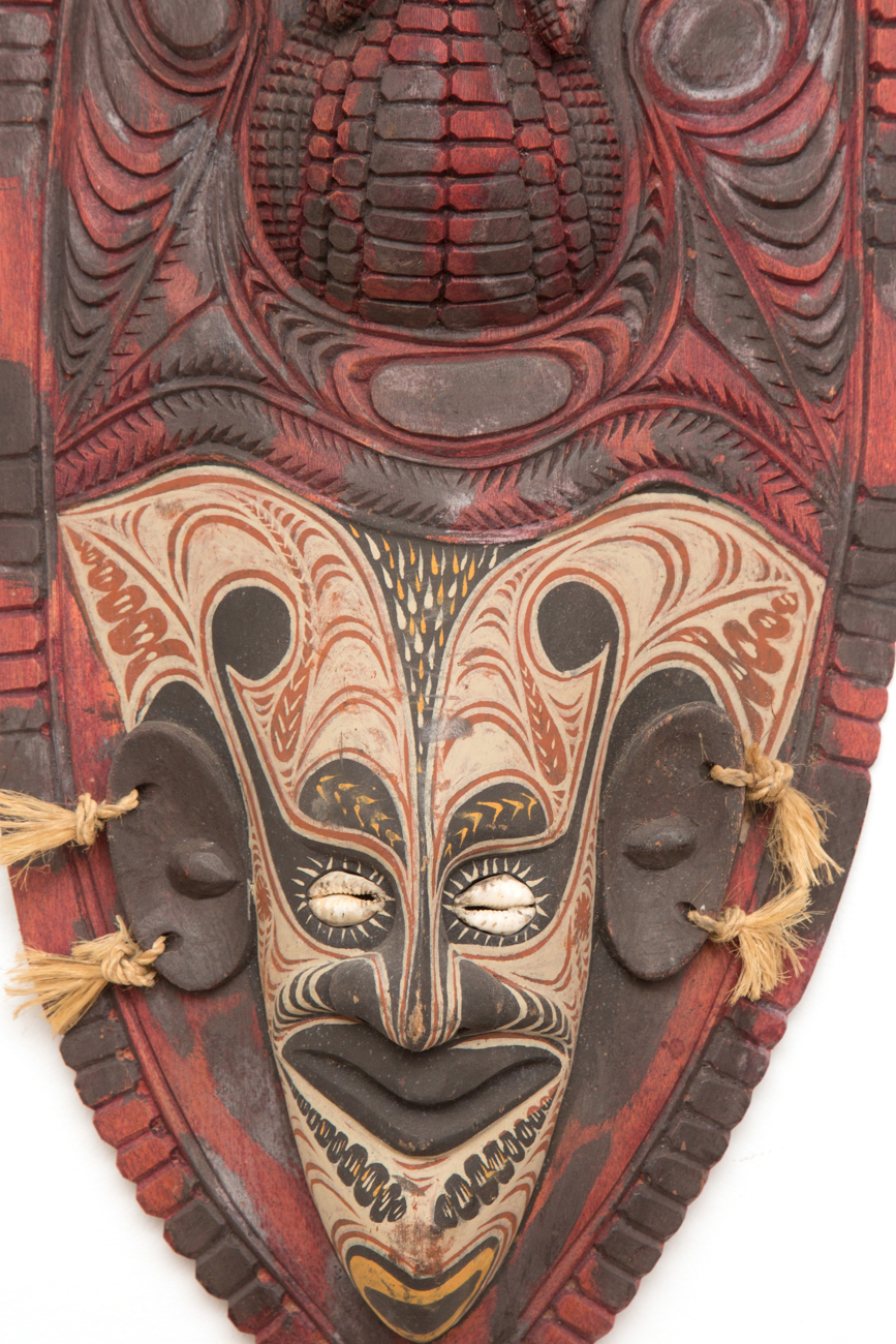 Grouping Of Large Hand Carved Tribal Masks