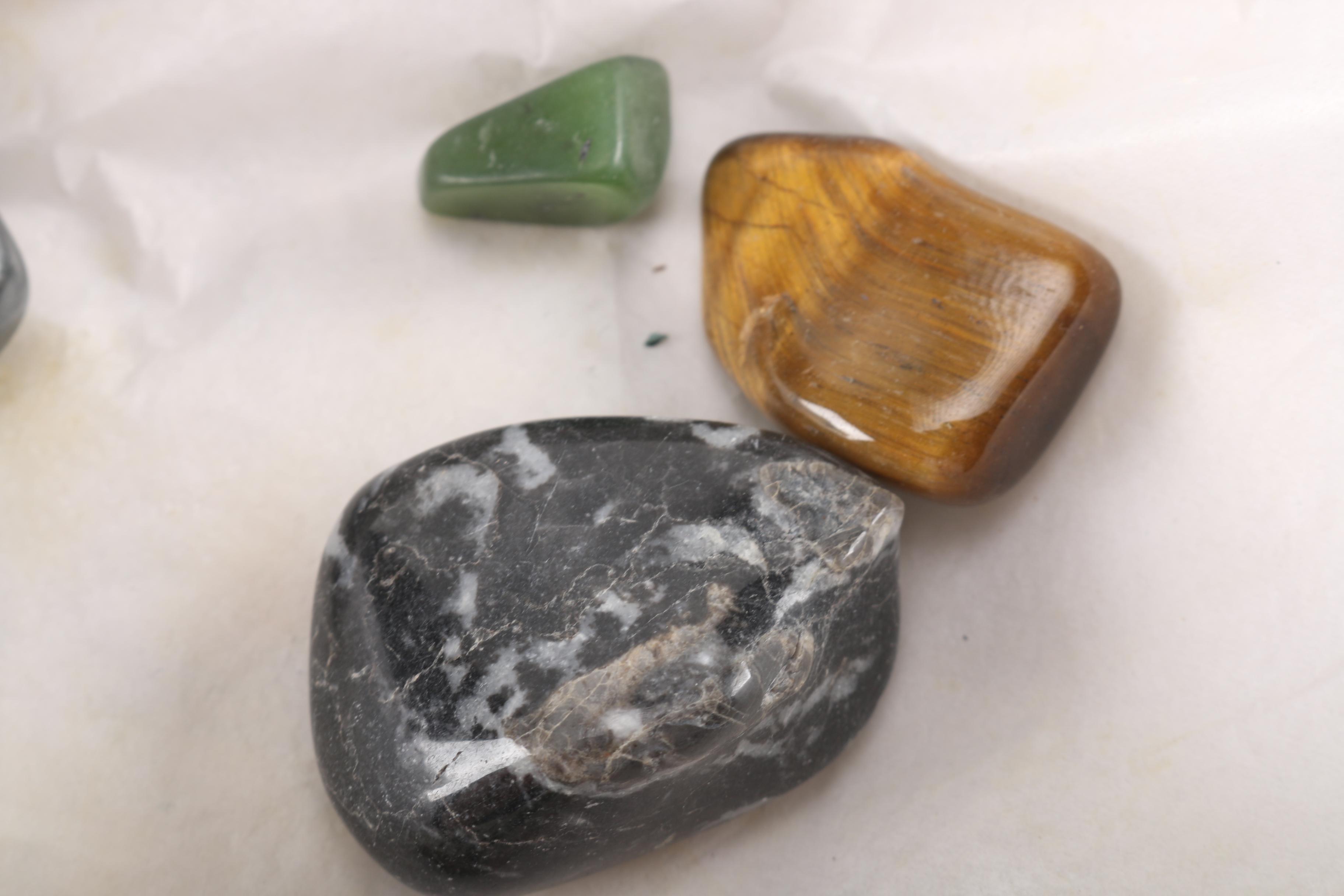 Floral Fabric Box with Assorted Geologic Specimens