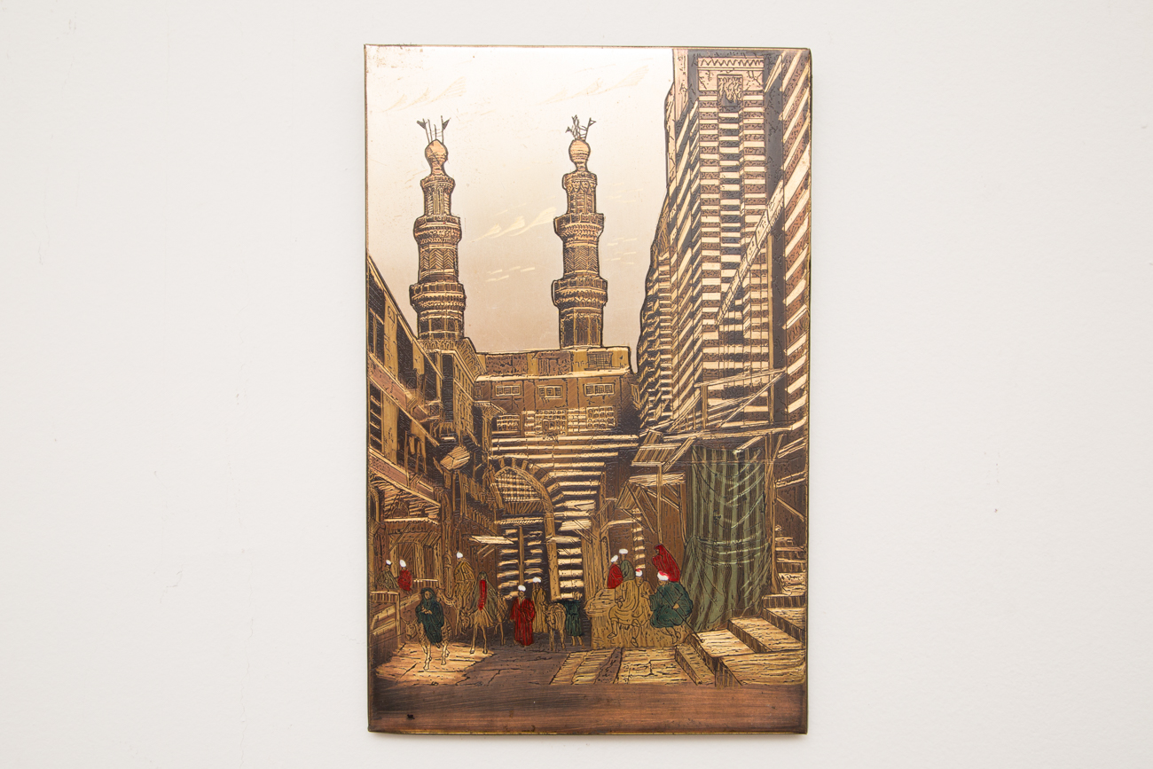 Pair of Hand Colored Metal Etchings