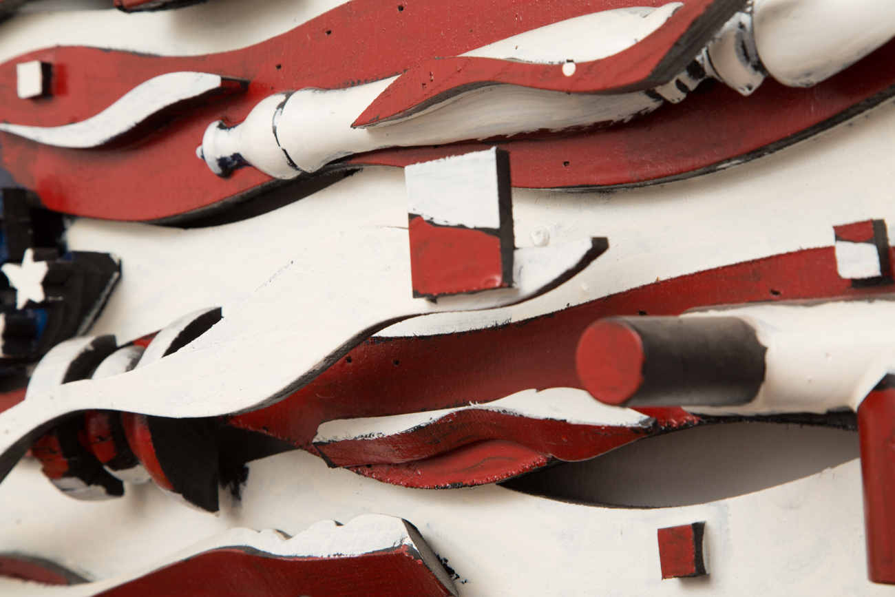 Folk Art American Flag Wall Sculpture