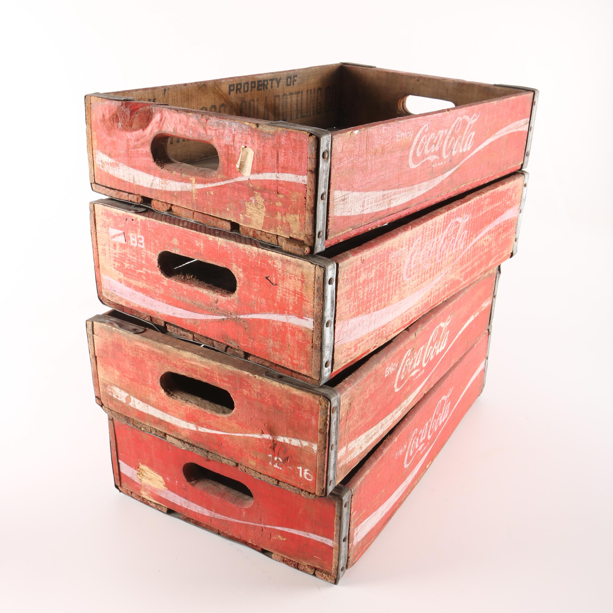 Four Vintage Coca-Cola Crates