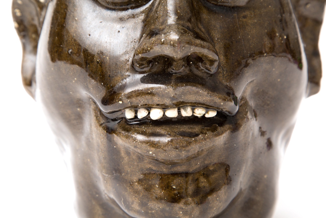 Hand Crafted Stoneware Face Jug By Quillan Lanier Meaders