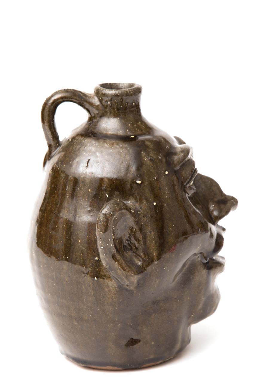 Hand Crafted Stoneware Face Jug By Quillan Lanier Meaders