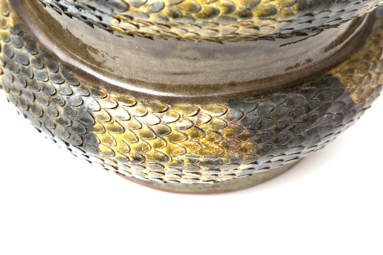 Hand Crafted Stoneware Snake Jug By Michael And Melvin Crocker