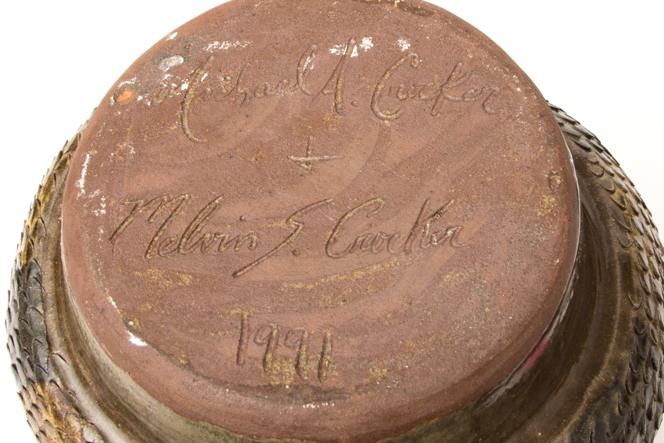 Hand Crafted Stoneware Snake Jug By Michael And Melvin Crocker