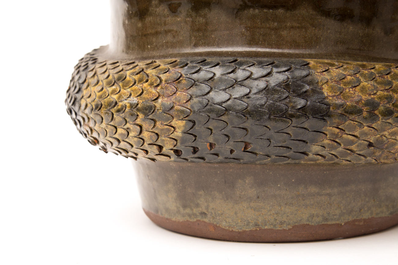 Hand Crafted Stoneware Snake Jug By Michael And Melvin Crocker