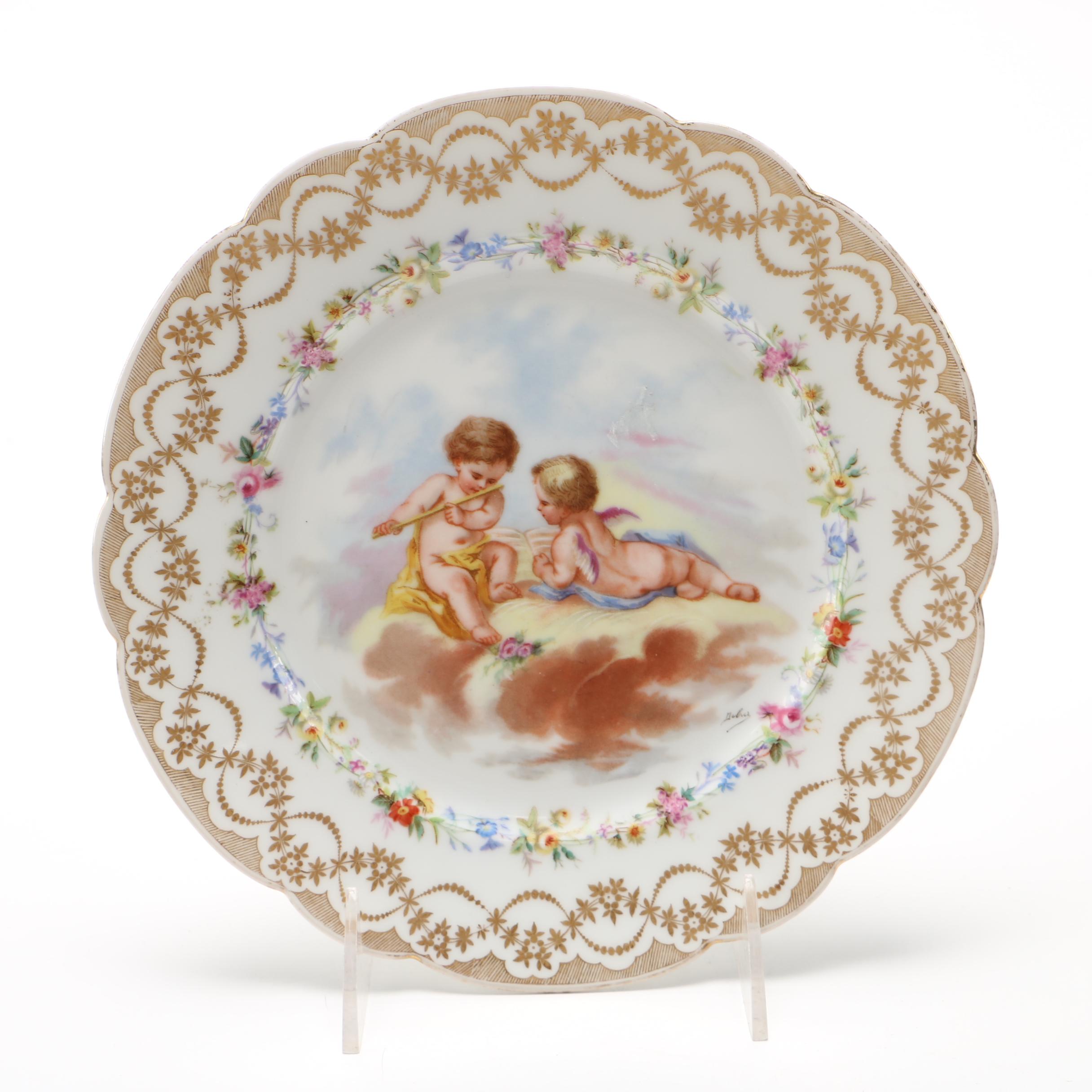 Porcelain Plates Including Antique Robert Klemm Oyster Plates