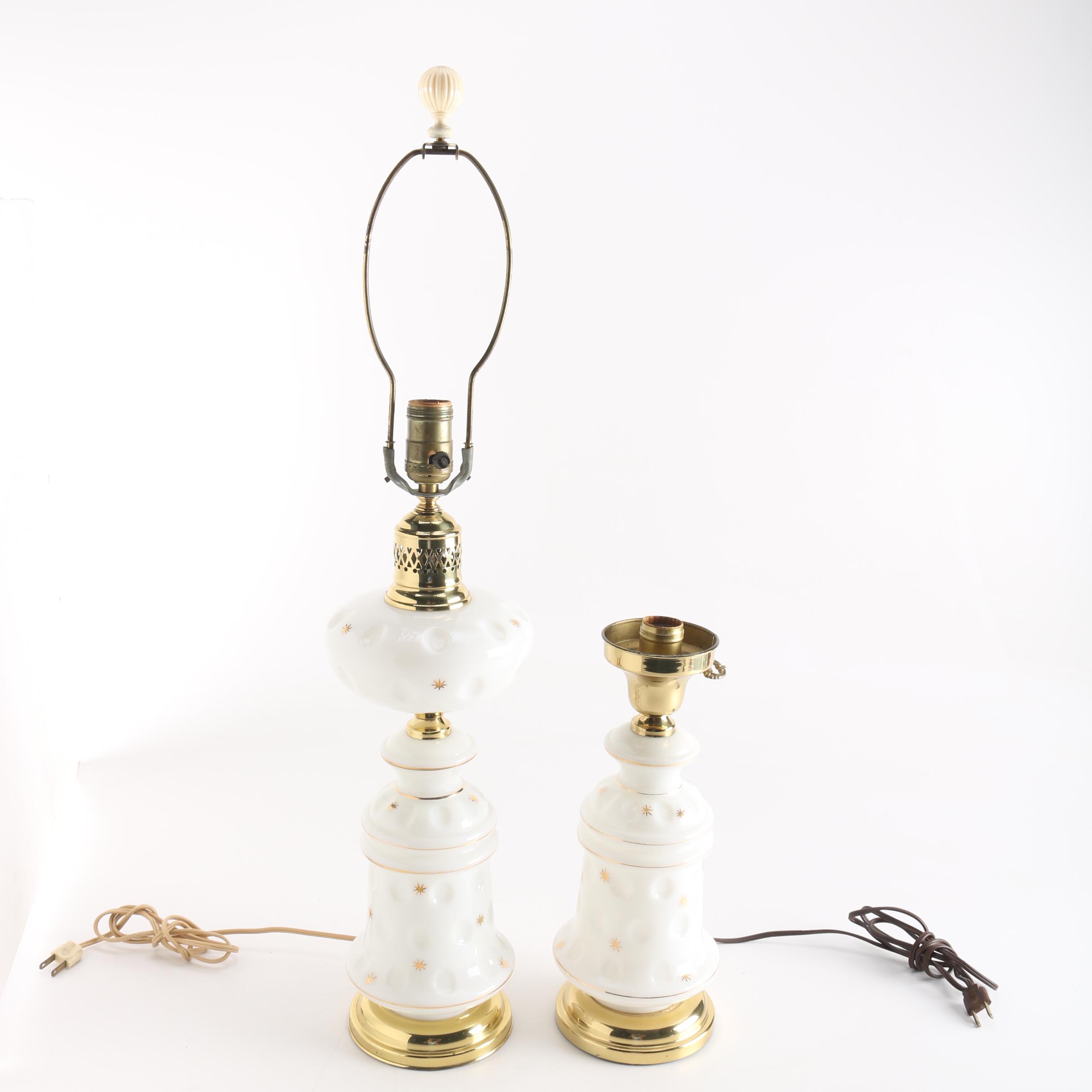 Mid-Century Milk Glass Table Lamps