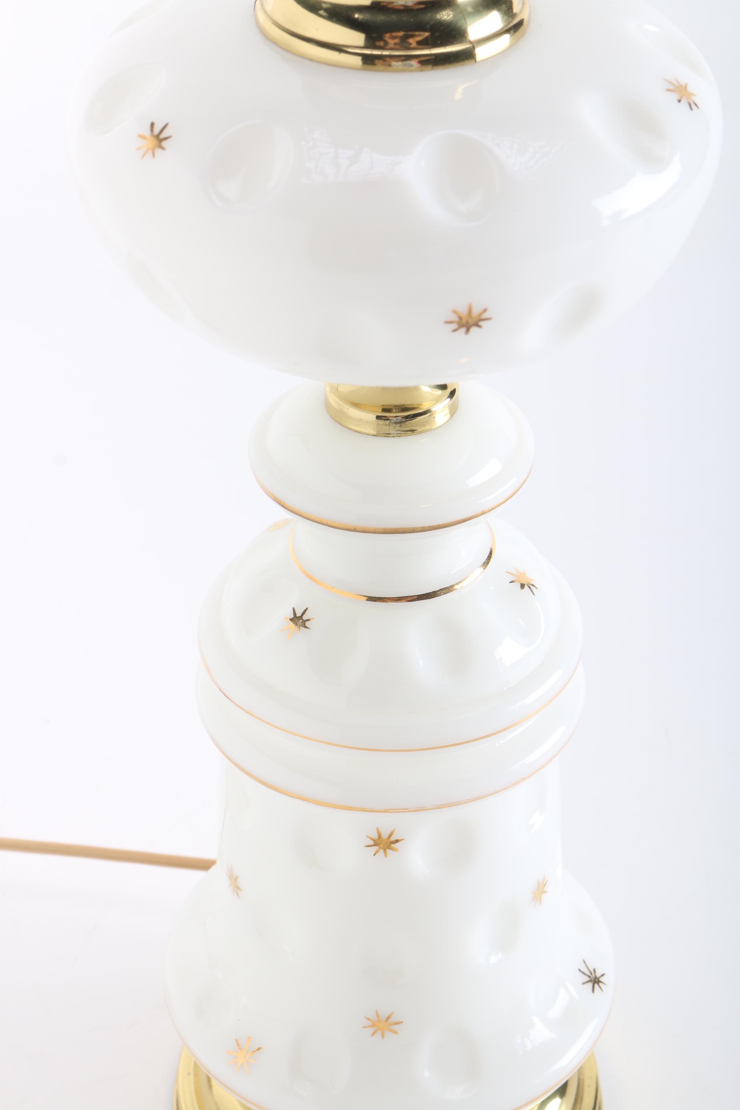 Mid-Century Milk Glass Table Lamps