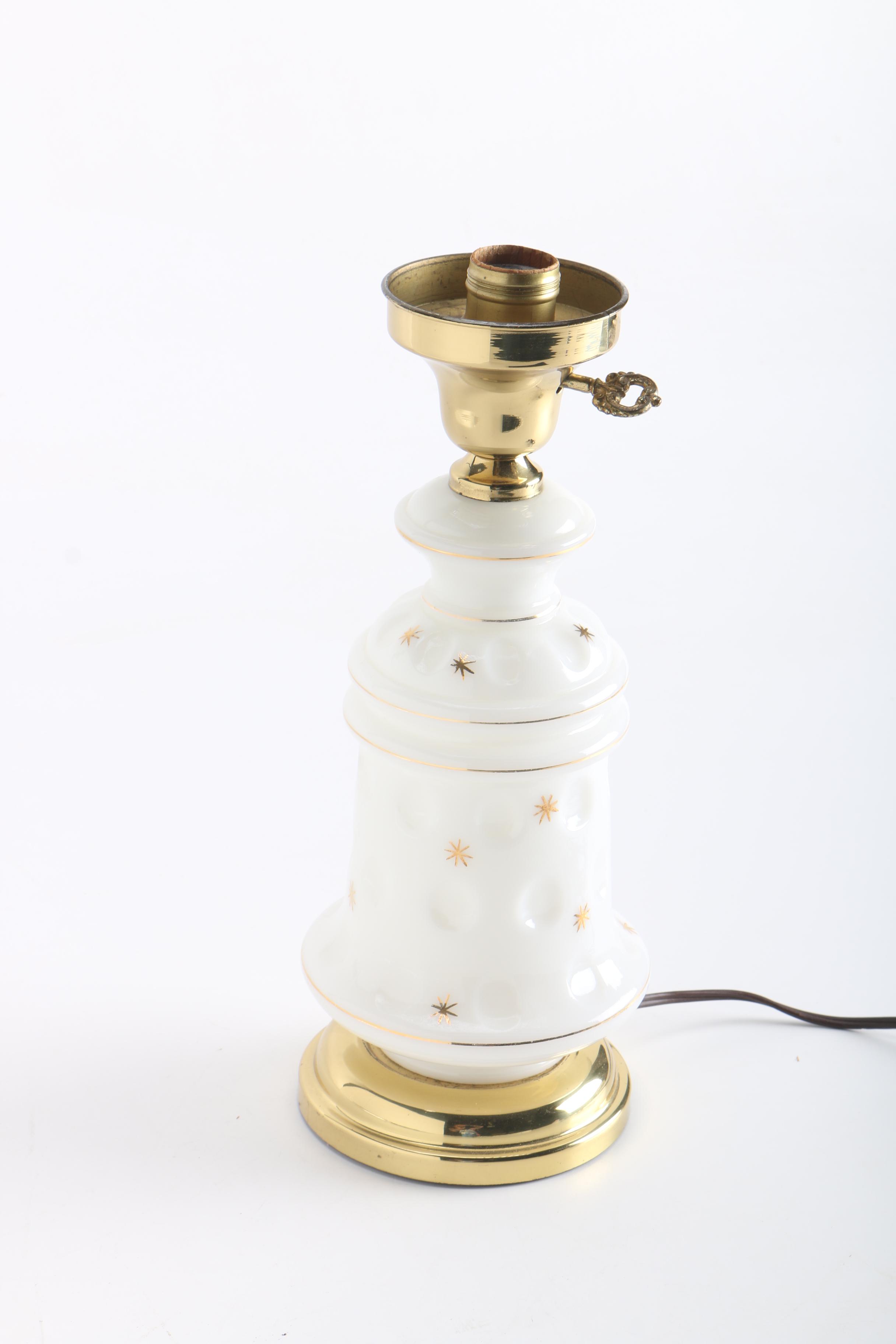 Mid-Century Milk Glass Table Lamps