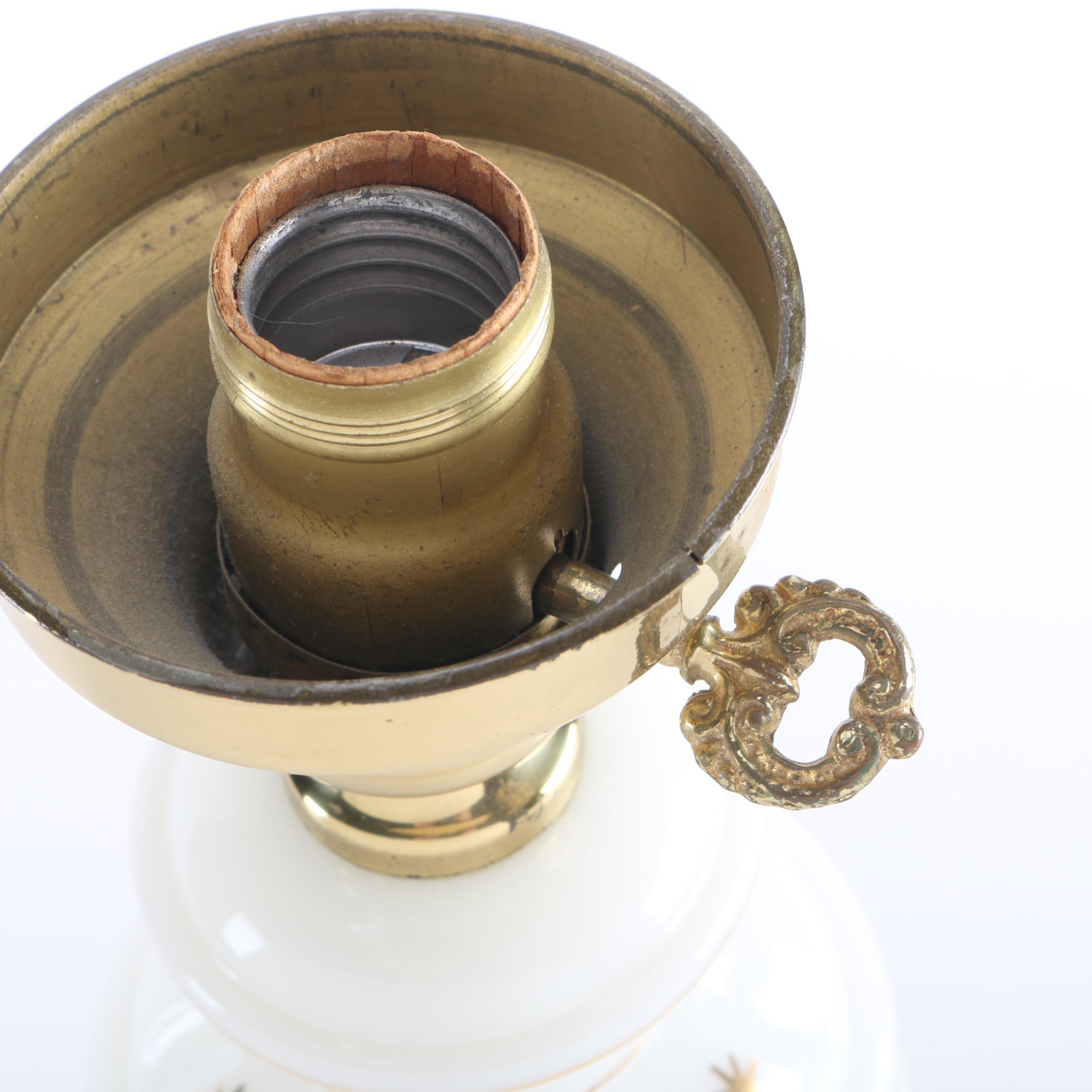 Mid-Century Milk Glass Table Lamps