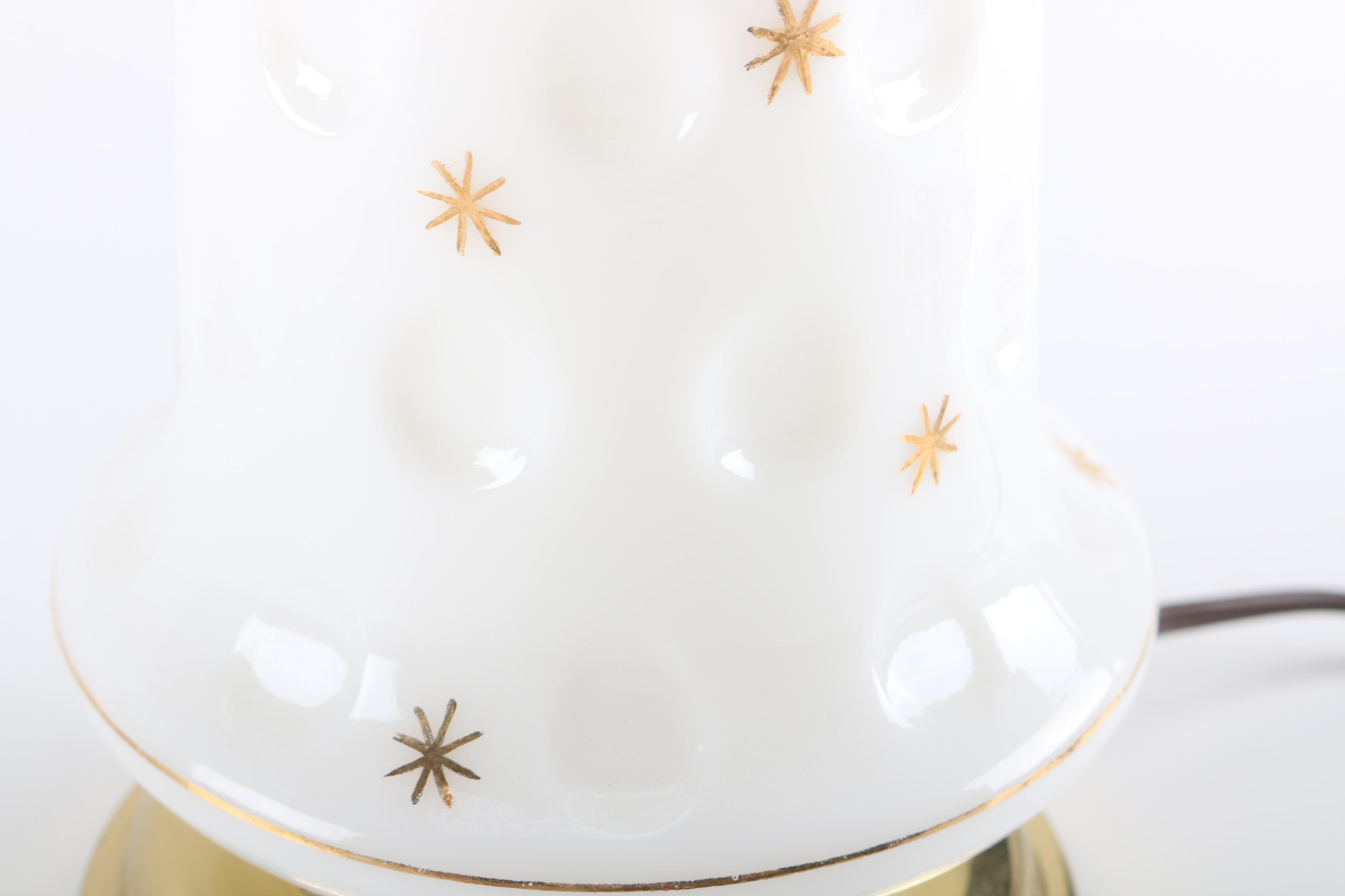 Mid-Century Milk Glass Table Lamps