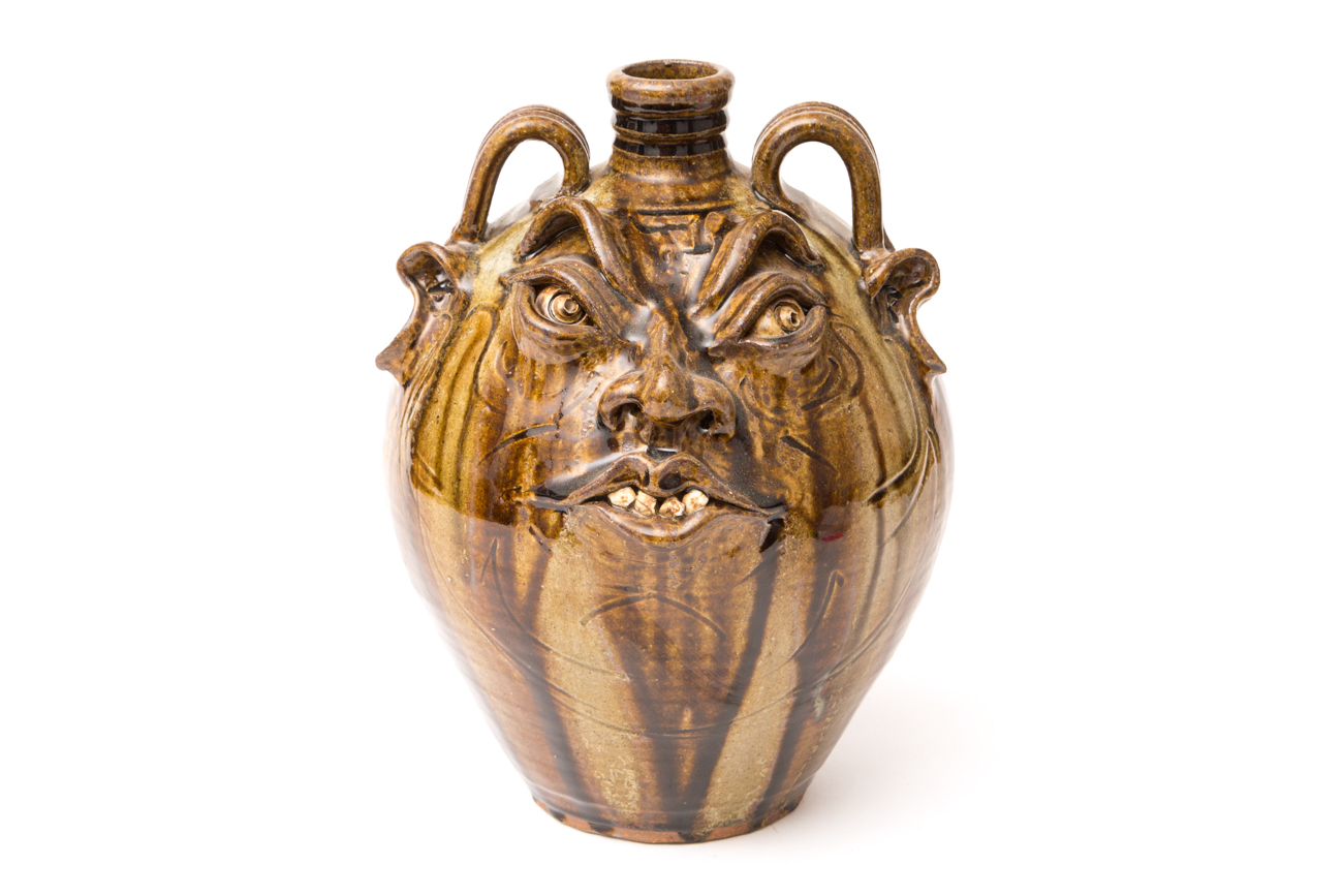 Hand Crafted Rock Tooth Face Stoneware Jug By Kim Ellington Pottery