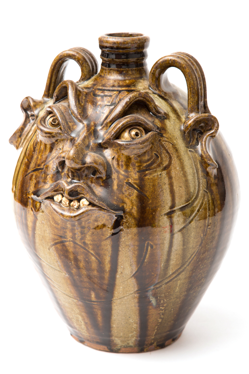 Hand Crafted Rock Tooth Face Stoneware Jug By Kim Ellington Pottery