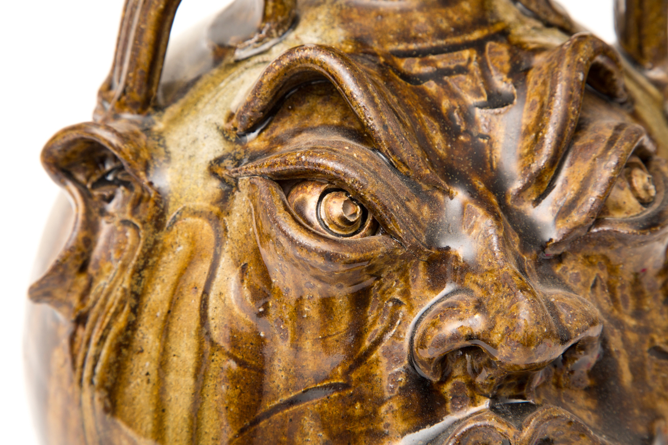 Hand Crafted Rock Tooth Face Stoneware Jug By Kim Ellington Pottery