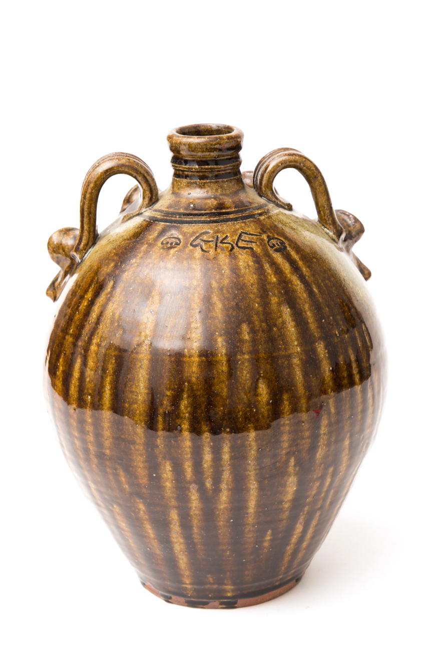 Hand Crafted Rock Tooth Face Stoneware Jug By Kim Ellington Pottery