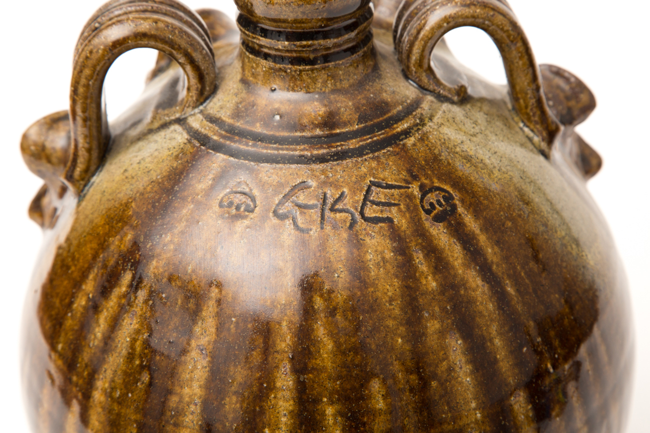 Hand Crafted Rock Tooth Face Stoneware Jug By Kim Ellington Pottery