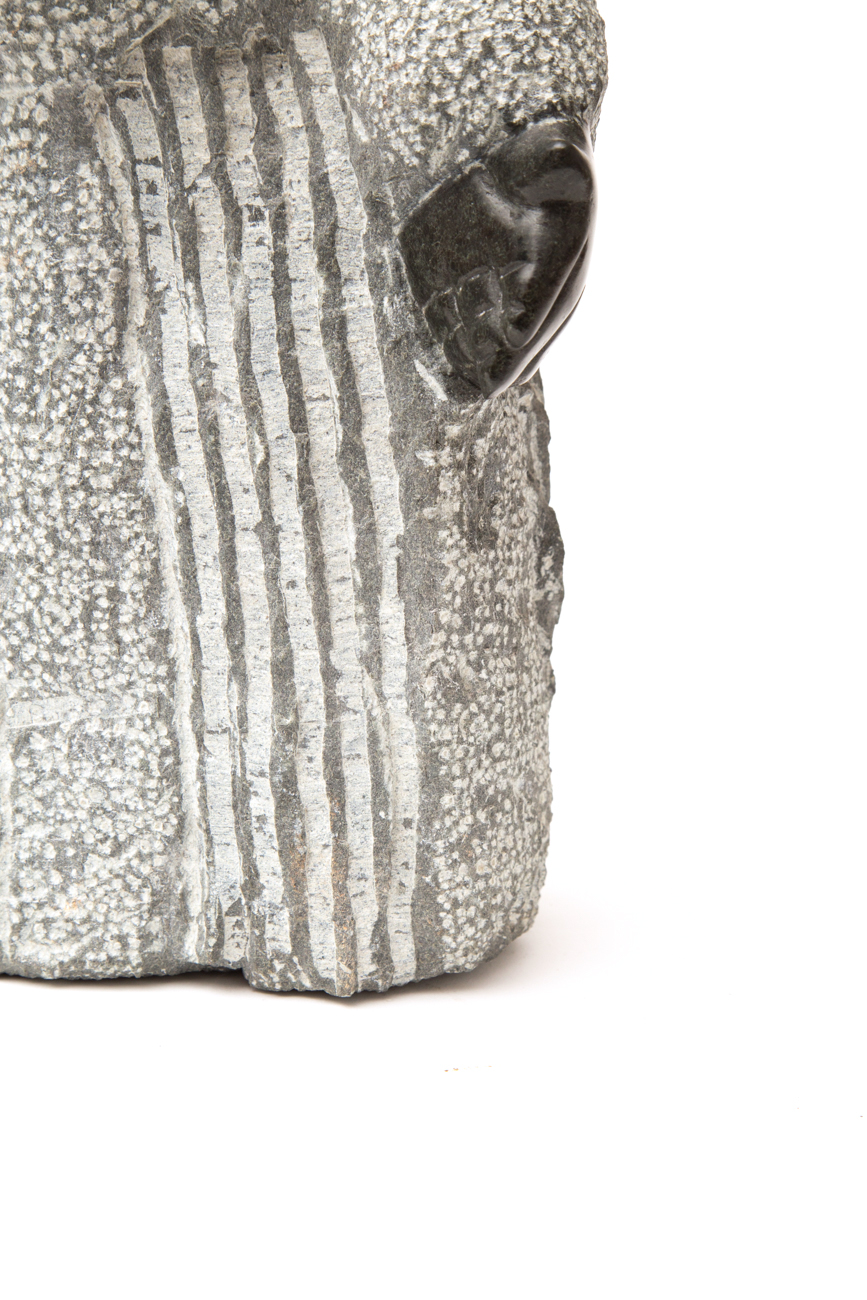 Heavy Carved Serpentine Sculpture Of African Woman