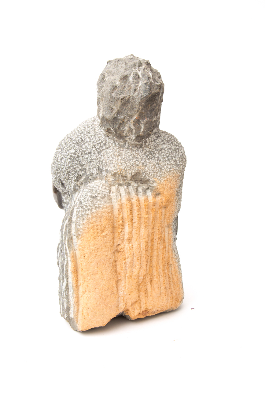 Heavy Carved Serpentine Sculpture Of African Woman