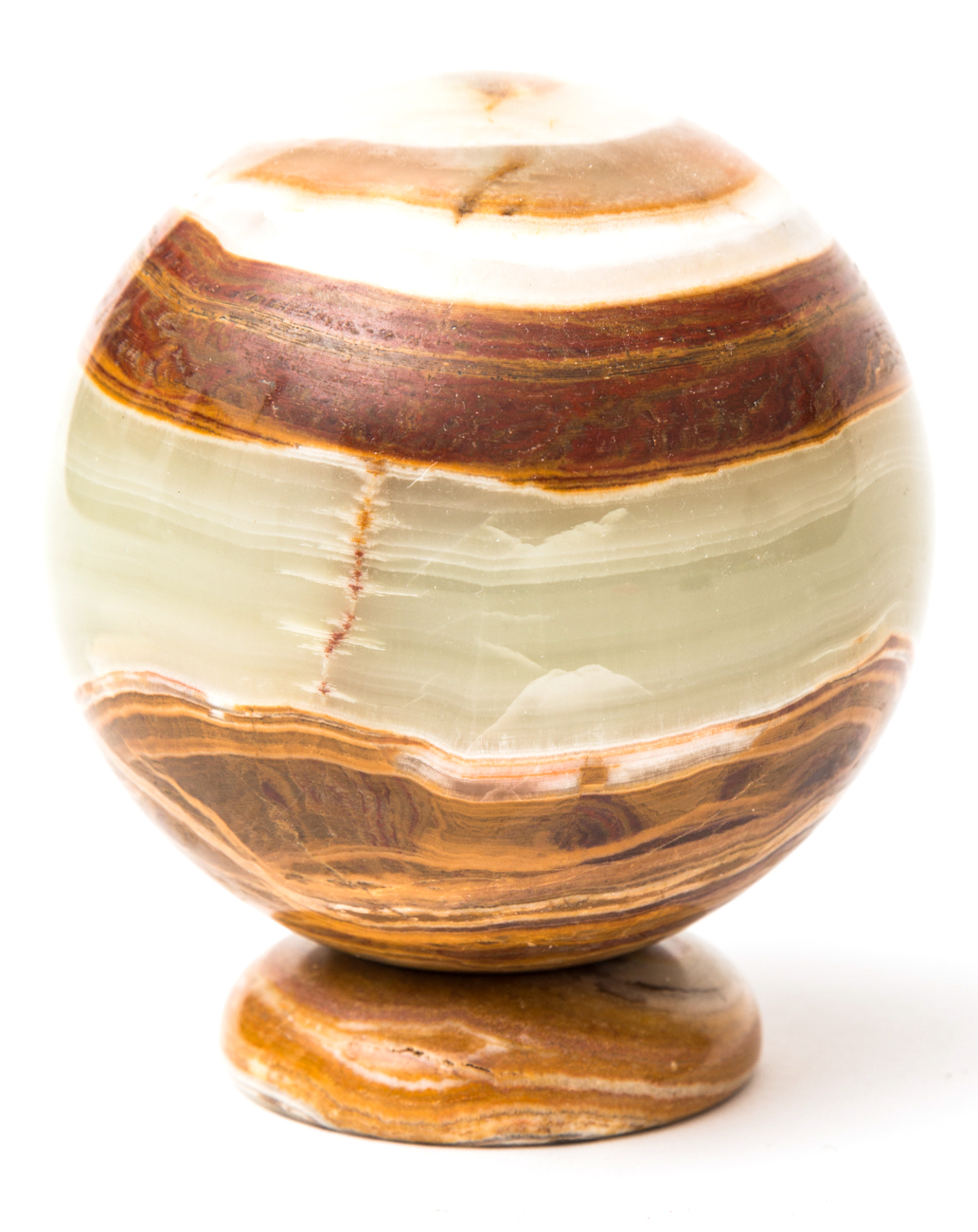 Banded Green Agate Sphere On Stand