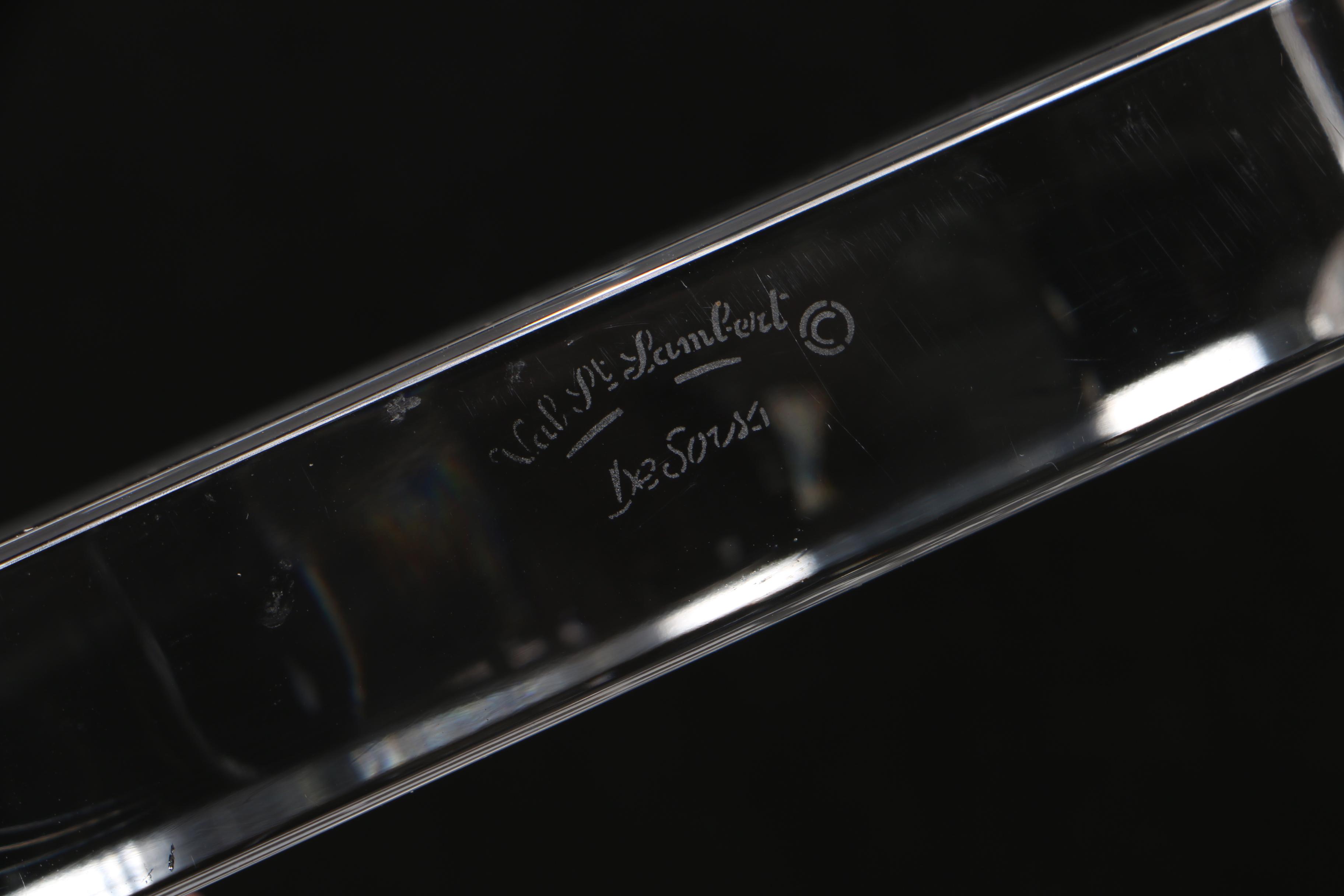 Val Saint Lambert Crystal American Flag Paperweight