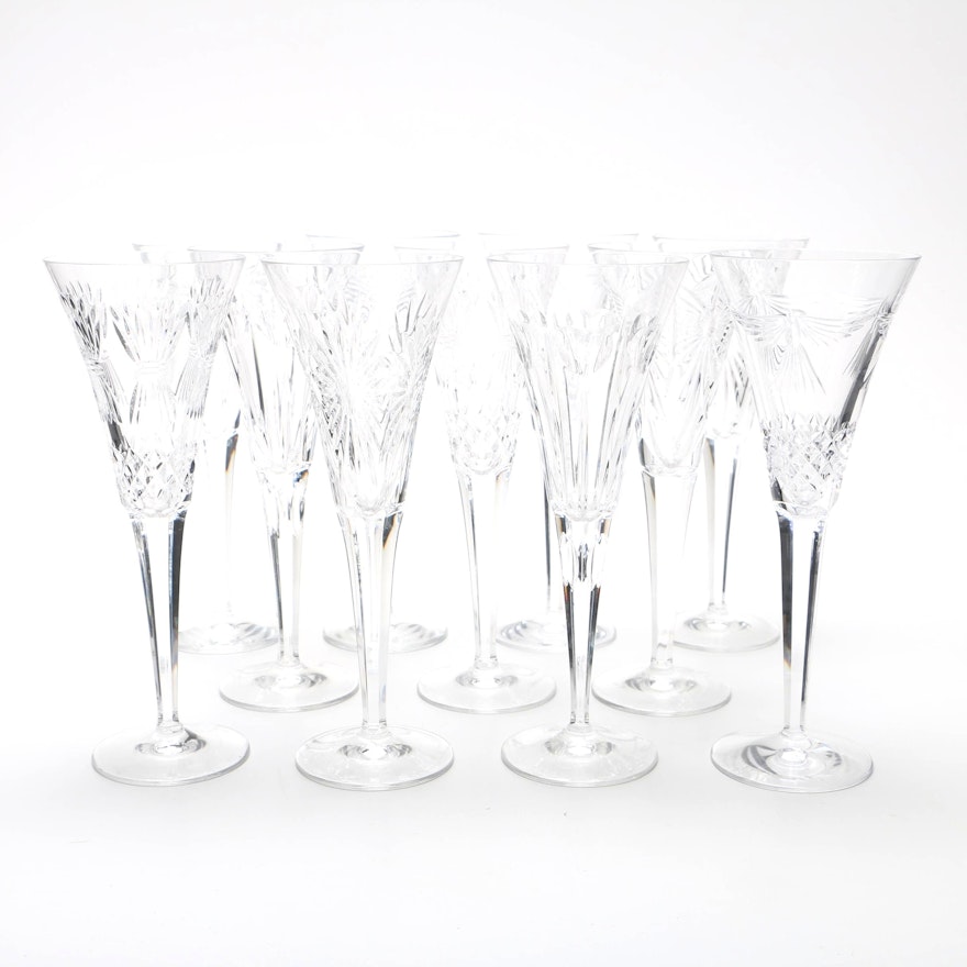Set of Waterford Crystal Champagne Flutes