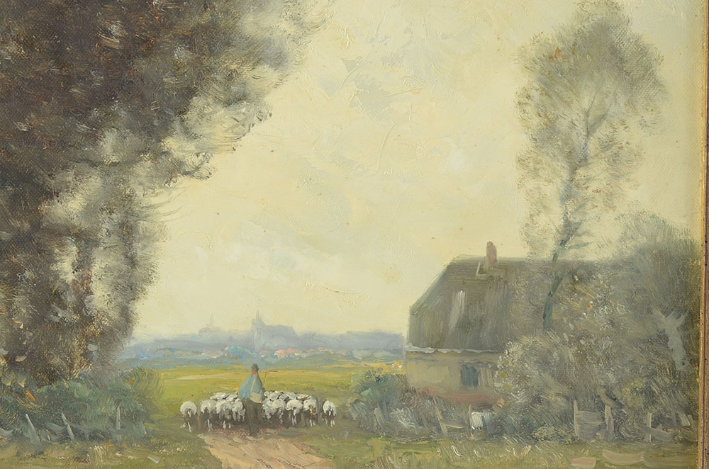 Helmut Reuter Original Pastoral Landscape Oil on Canvas