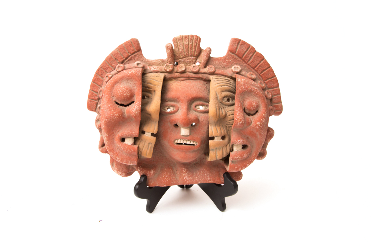 "Three Ages Of Man" Hand Crafted Terra Cotta Mask