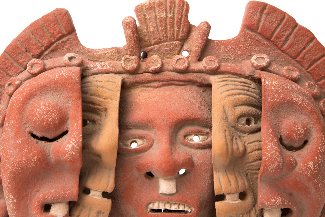 "Three Ages Of Man" Hand Crafted Terra Cotta Mask