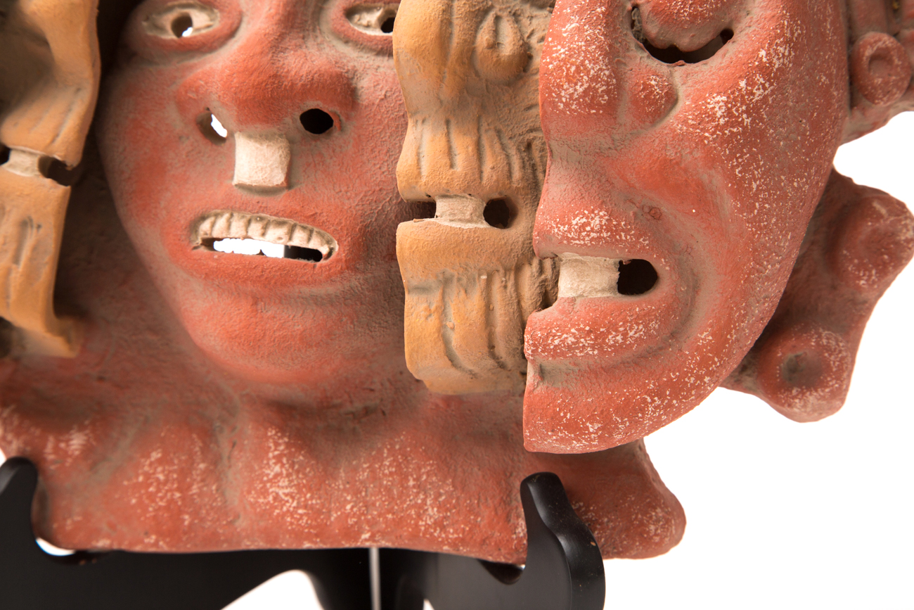 "Three Ages Of Man" Hand Crafted Terra Cotta Mask