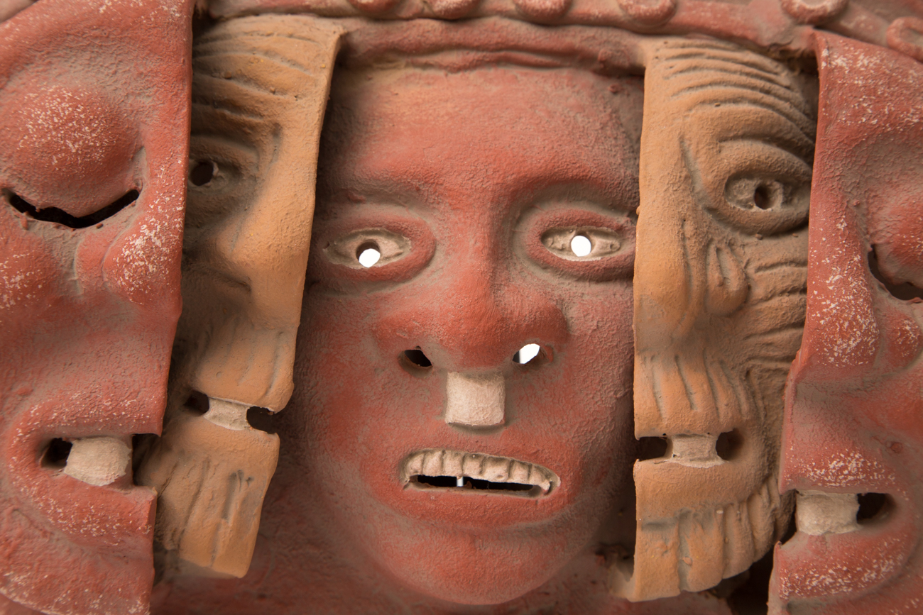 "Three Ages Of Man" Hand Crafted Terra Cotta Mask