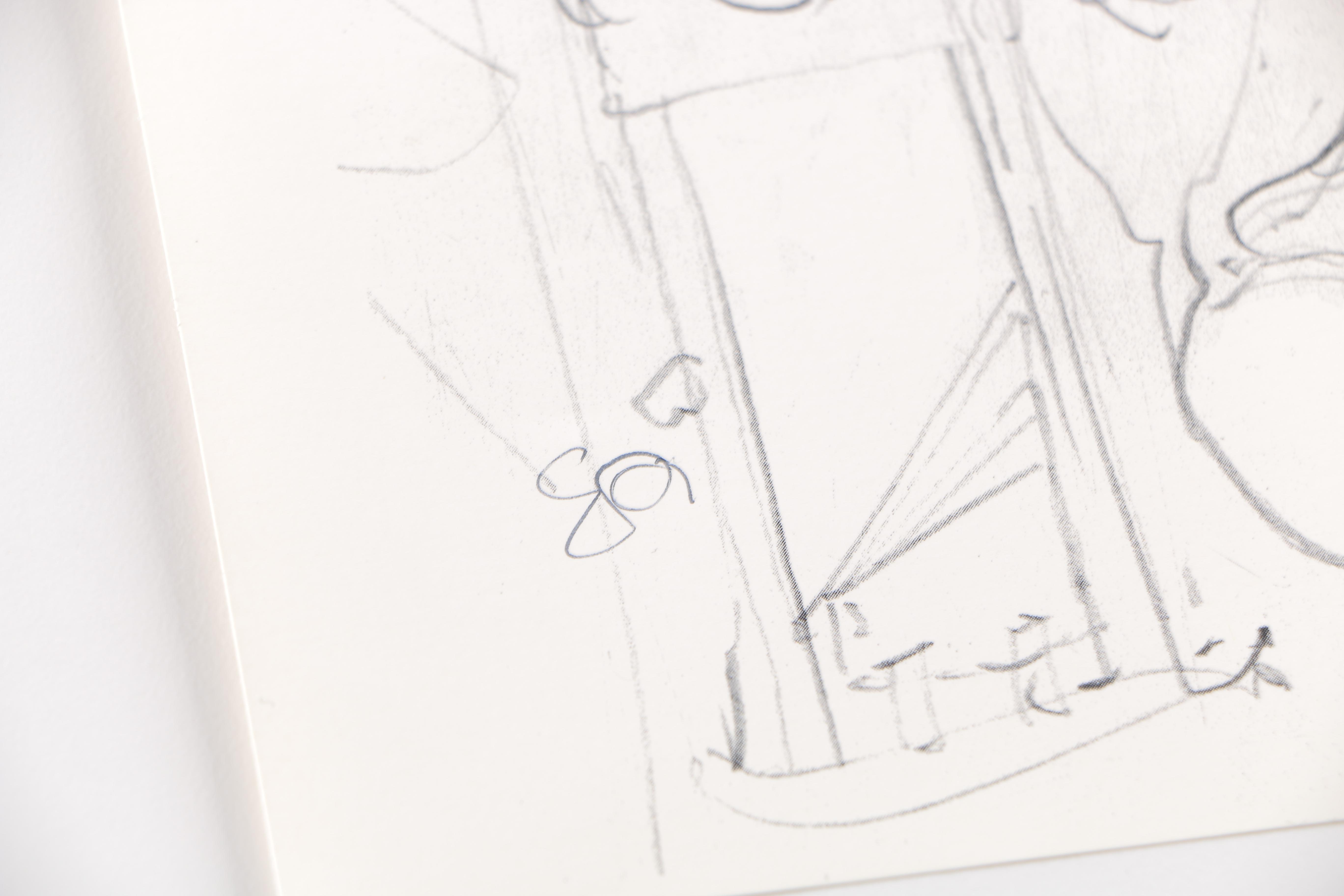 Hans Giger Reproduction Half Tone Print After 1985 Sketch