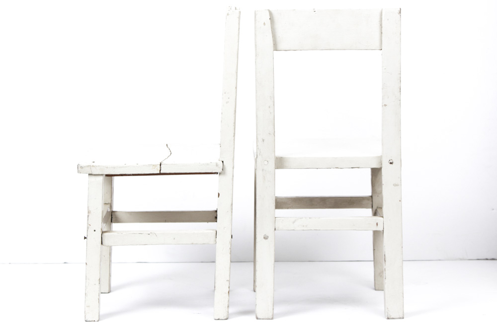White Wooden Doll Chairs