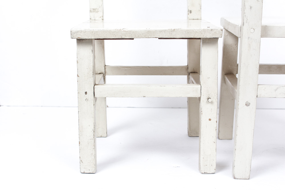 White Wooden Doll Chairs