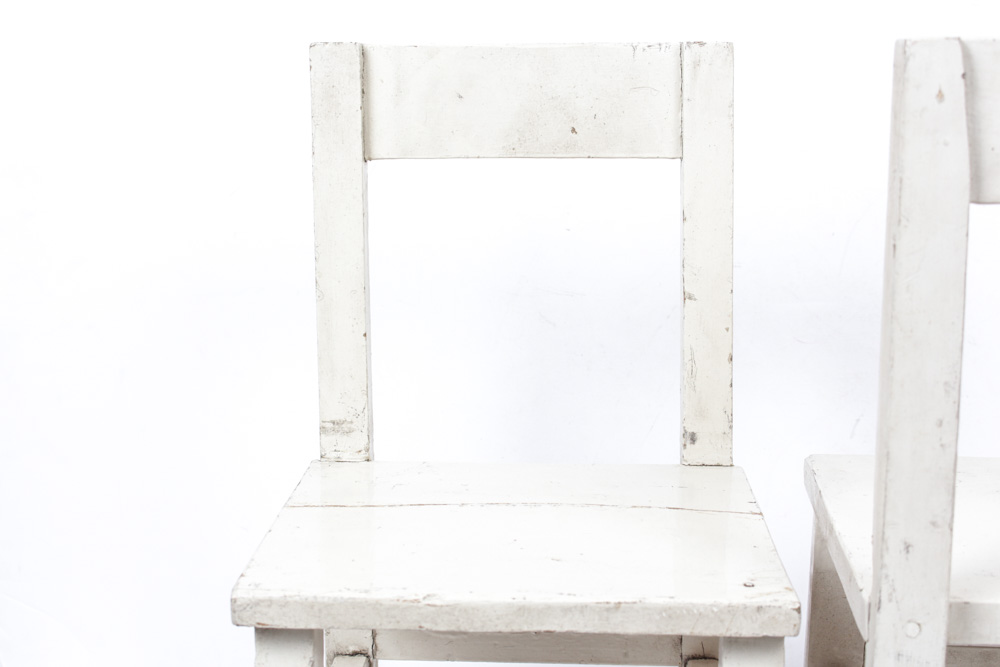 White Wooden Doll Chairs