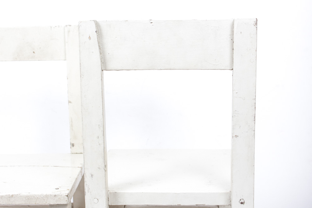 White Wooden Doll Chairs