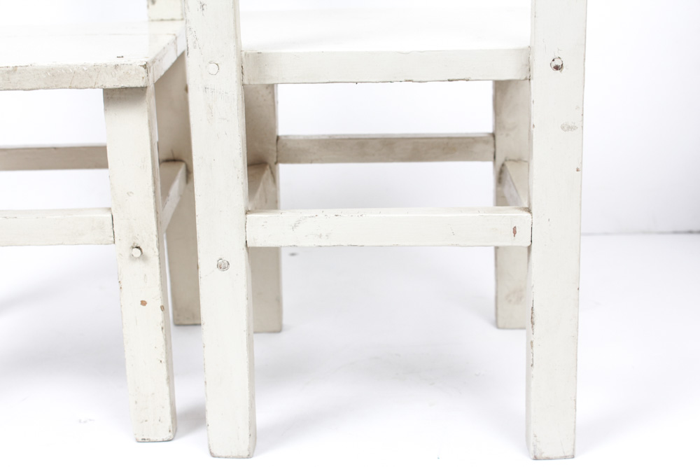 White Wooden Doll Chairs