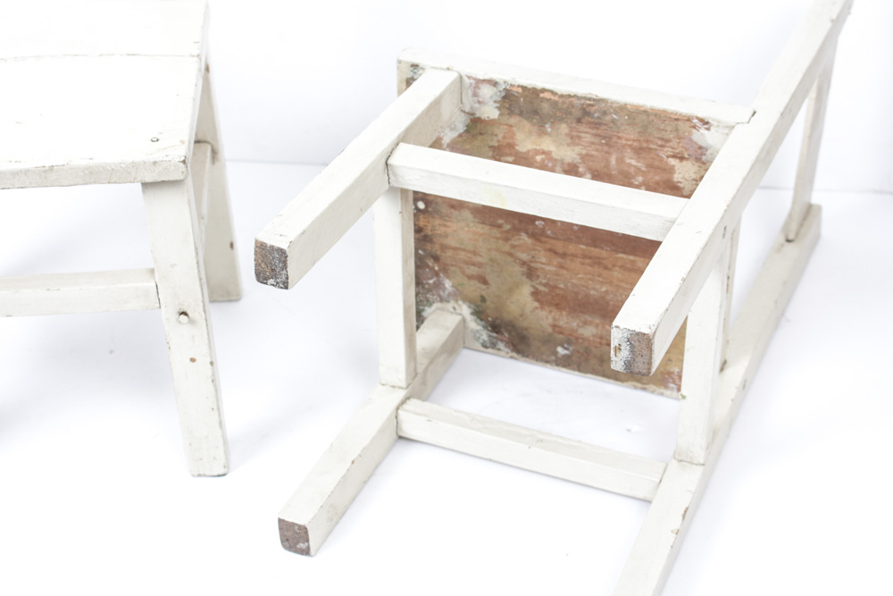 White Wooden Doll Chairs
