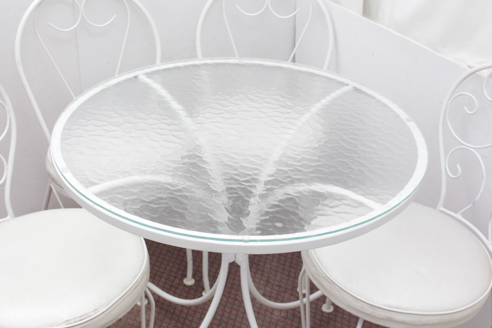 Retro Glass Patio Table and Chair Set