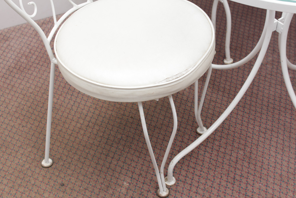 Retro Glass Patio Table and Chair Set