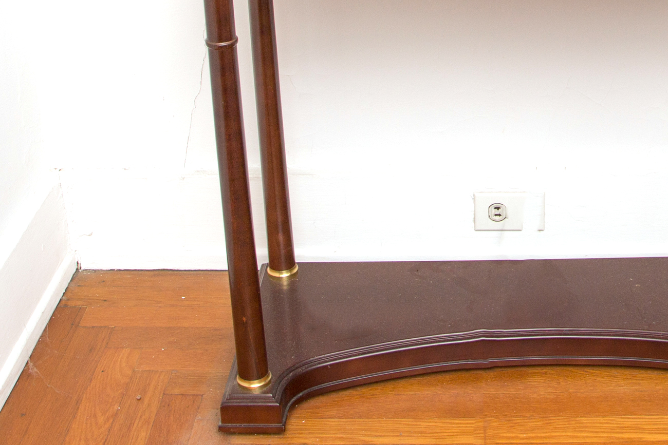 Federal Style Cherry Console Table With Green Marble Top