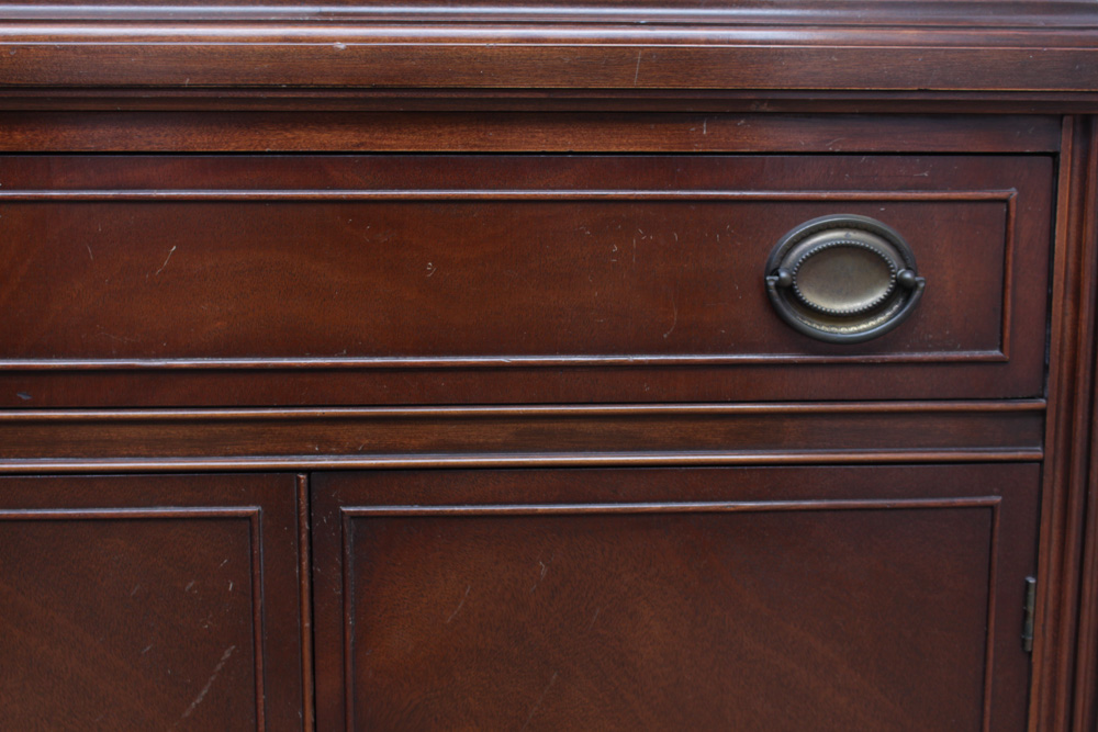 Vintage Hepplewhite Wooden China Cabinet