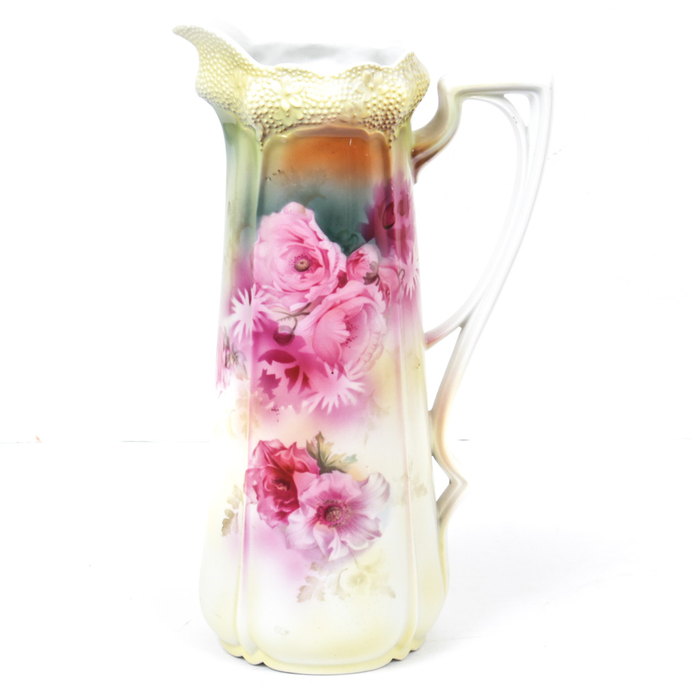 RS Prussia Porcelain Tankard Pitcher
