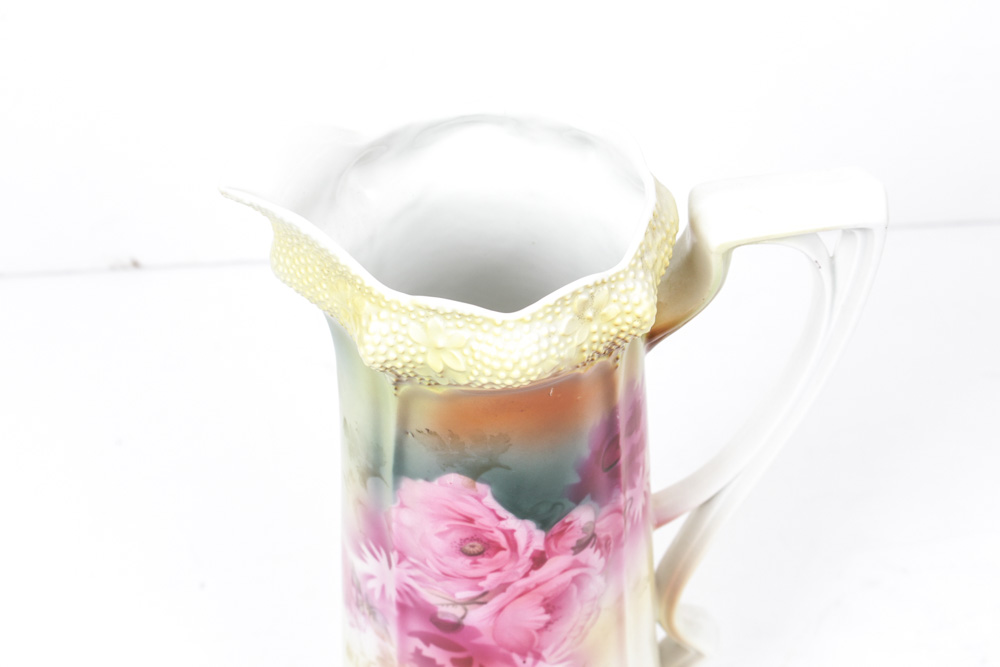 RS Prussia Porcelain Tankard Pitcher