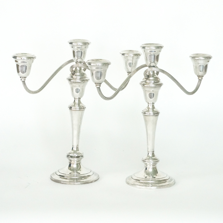 Pair of Gorham Silver Plated "Colonial" Candelabra