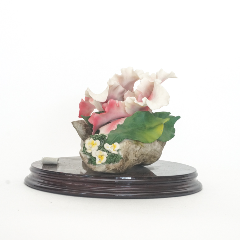 Vintage Fabar Capodimonte Style Pair of Porcelain Orchids