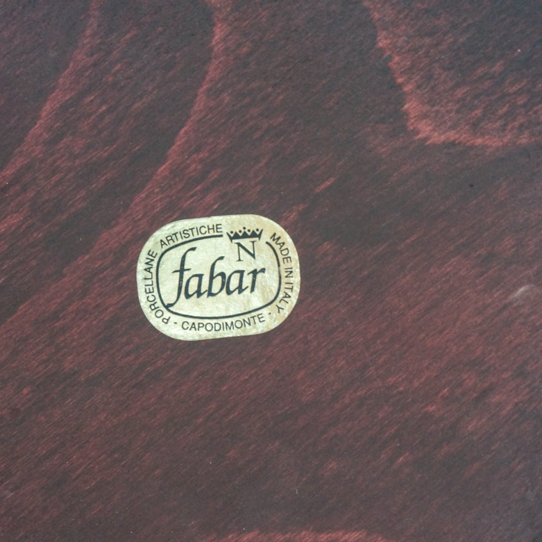 Vintage Fabar Capodimonte Style Pair of Porcelain Orchids