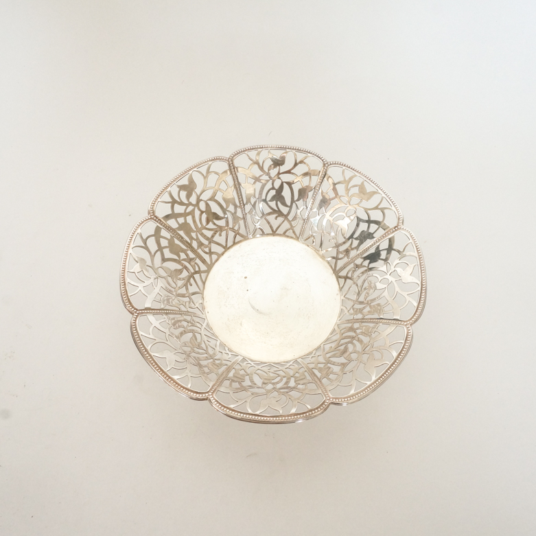 Collection of Vintage Silver Plated Candlesticks, Tea Caddy and Bowl